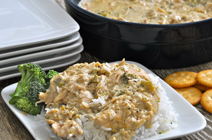 Chicken and Gravy Crockpot Recipes Plate of Rice Topped with Chicken and Gravy