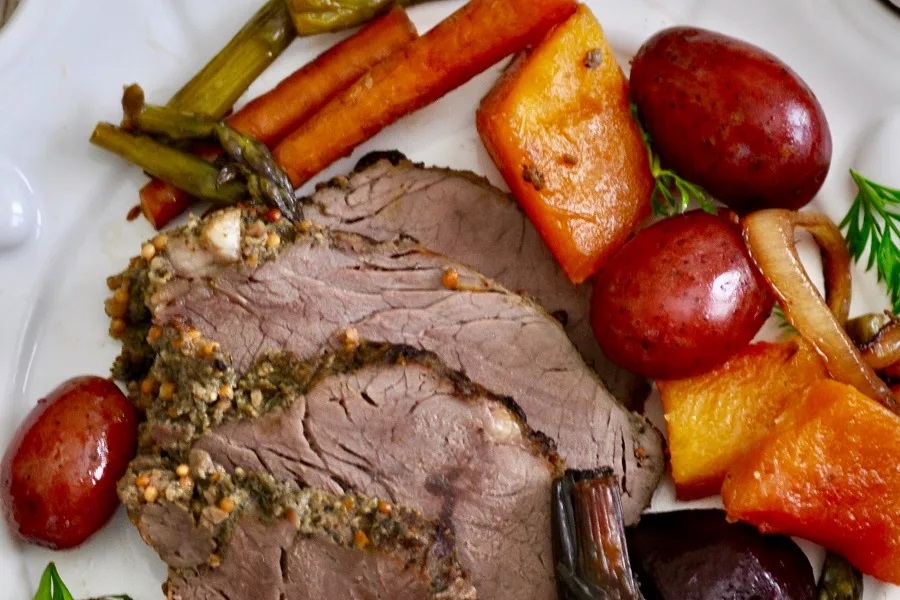 Fall Crockpot Recipes a Plate of Pot Roast with Roasted Veggies